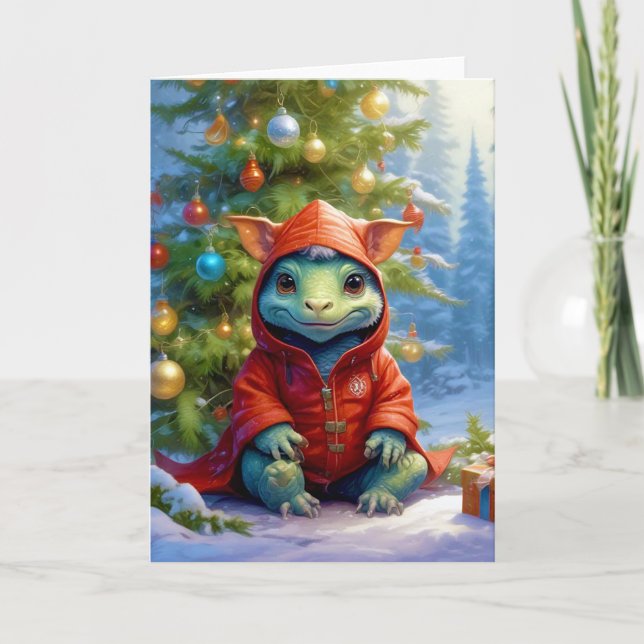 Tarjeta Festiva Navidades Baby Dragon (Anverso)