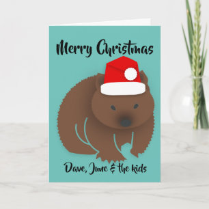 Tarjeta Festiva Navidades Baby Wombat