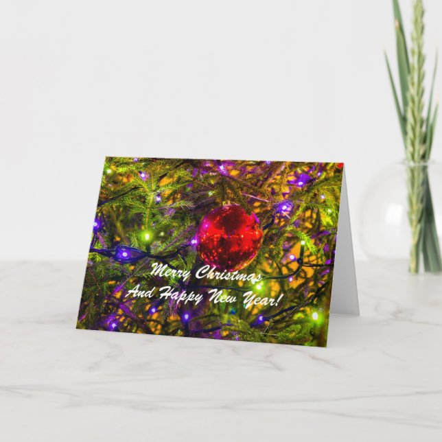 Tarjeta Festiva Navidades Ball Red Spruce (Anverso)