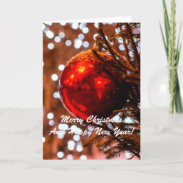 Tarjeta Festiva Navidades Ball Red White