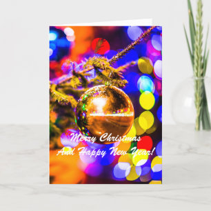 Tarjeta Festiva Navidades Ball Yellow Colorful