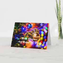Tarjeta Festiva Navidades Ball Yellow Colorful