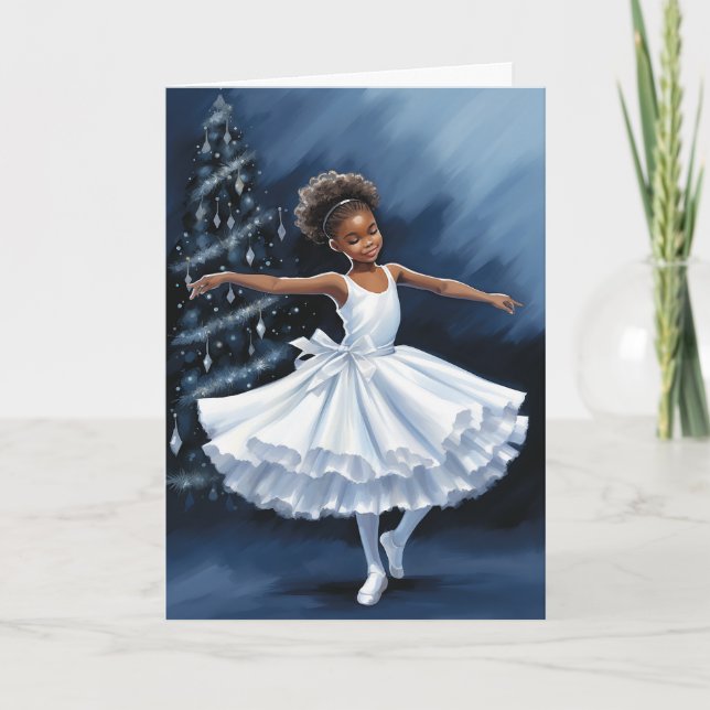 Tarjeta Festiva Navidades Ballerina de la Reina de la Nieve del Ba (Anverso)