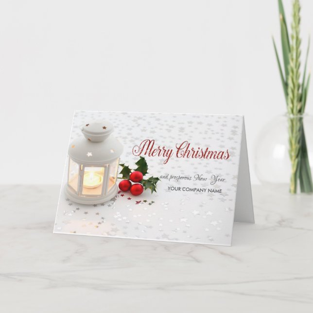 Tarjeta Festiva Navidades Balls Candle Company Saludo (Anverso)