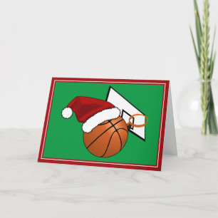 Tarjeta Festiva Navidades Baloncesto y Hoop
