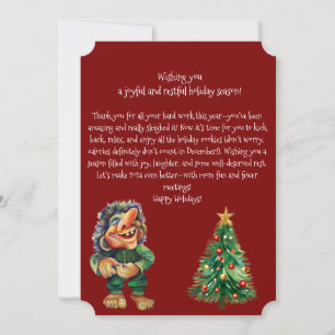Tarjeta Festiva Navidades baratos en trolls y luz de árbol