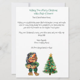 Tarjeta Festiva Navidades baratos en trolls y luz de árbol