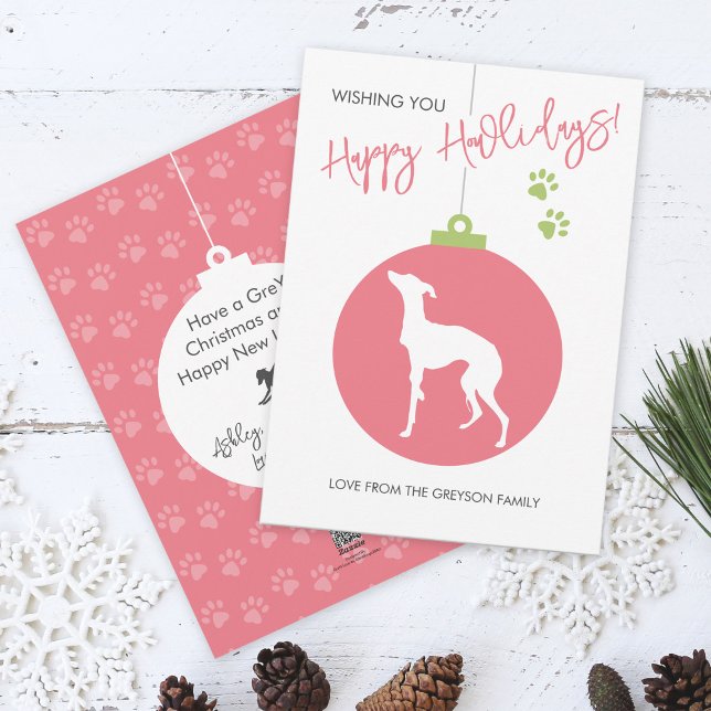 Tarjeta Festiva Navidades Bauble Italiano Greyhound Dog Silhouette (Subido por el creador)