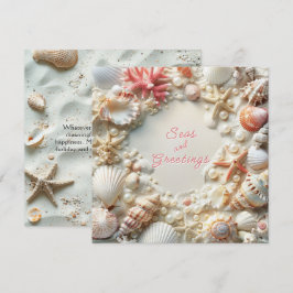 Tarjeta Festiva Navidades Beach Seas y Saludos