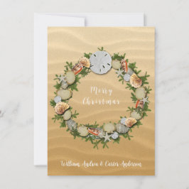 Tarjeta Festiva Navidades Beach Seasheles Starfish Sand Dollar