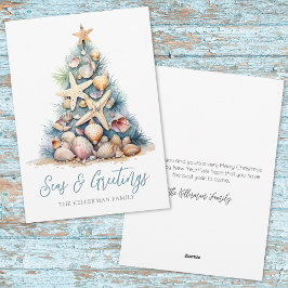 Tarjeta Festiva Navidades Beach Seasons Greetings