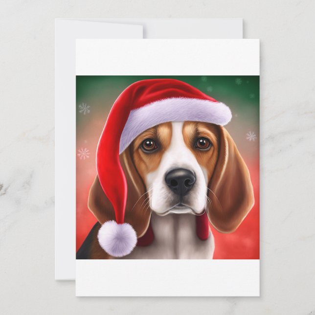 Tarjeta Festiva Navidades Beagle Dog Gift T-Shirt (Anverso)
