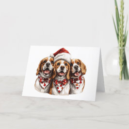 Tarjeta Festiva Navidades Beagle Dogs