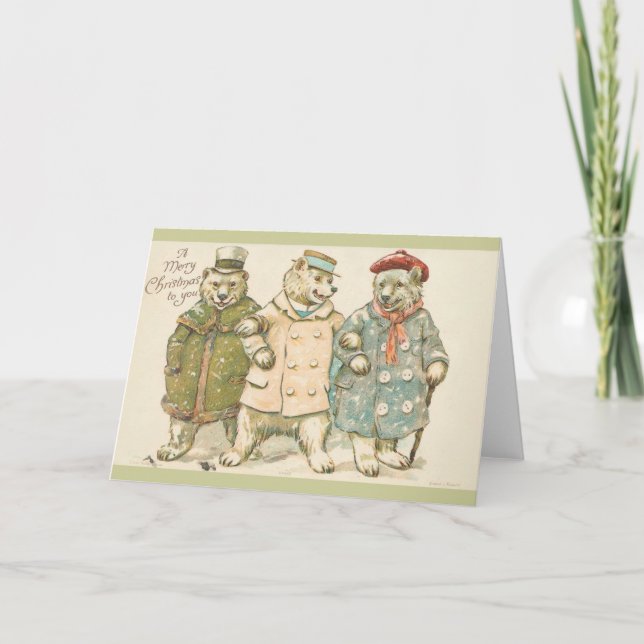 Tarjeta Festiva Navidades Bears (Anverso)