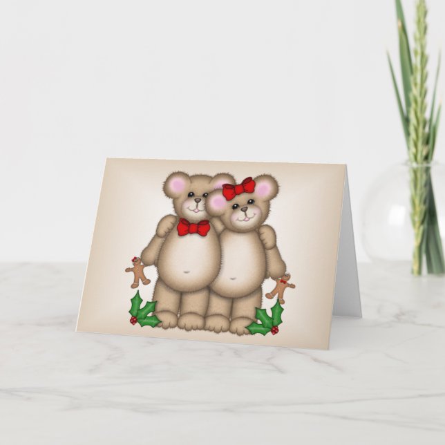 Tarjeta Festiva Navidades Bears (Anverso)