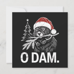 Tarjeta Festiva Navidades Beaver O Dam