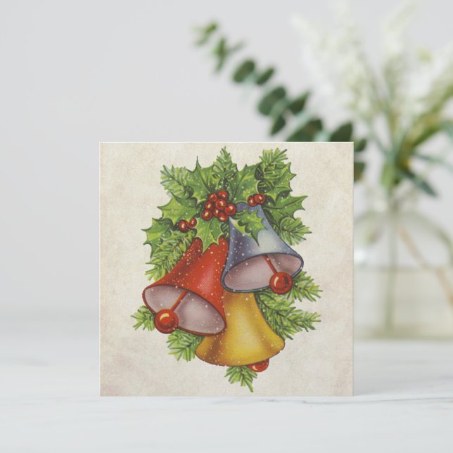Tarjeta Festiva Navidades Bells (Anverso de pie)