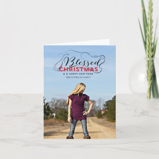 Tarjeta Festiva navidades bendecidos (Anverso)