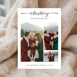 Tarjeta Festiva Navidades bendeciendo a la familia moderna Foto 3