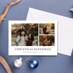 Tarjeta Festiva Navidades bendiciendo a la familia 3 Foto Minimali