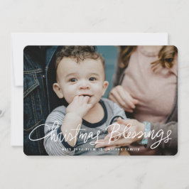 Tarjeta Festiva Navidades bendiciendo a mano y dejaron a los relig