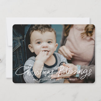 Tarjeta Festiva Navidades bendiciendo a mano y dejaron a los relig