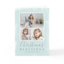 Navidades Bendiciendo al Collage de fotos Verde Pa