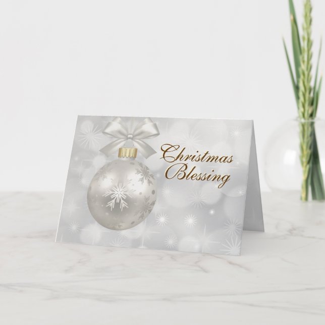 Tarjeta Festiva Navidades bendiciendo números 6:24-26 frente a la  (Anverso)