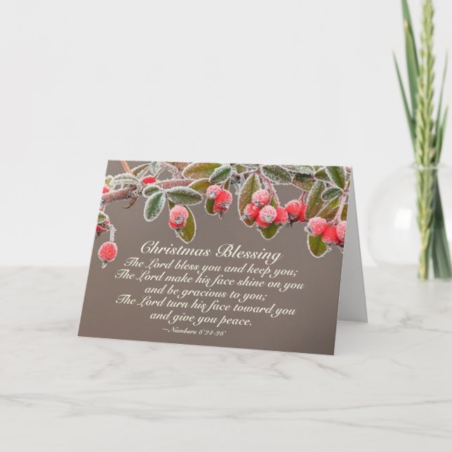 Tarjeta Festiva Navidades Bendiciendo Números 6:24 El Señor Te Ben (Anverso)