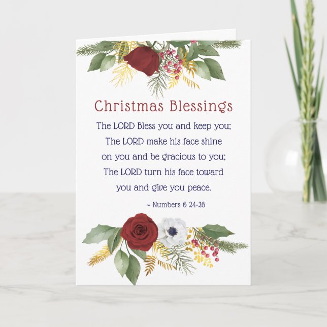 Tarjeta Festiva Navidades Bendiciones Señor Dios te bendiga a tu B (Anverso)