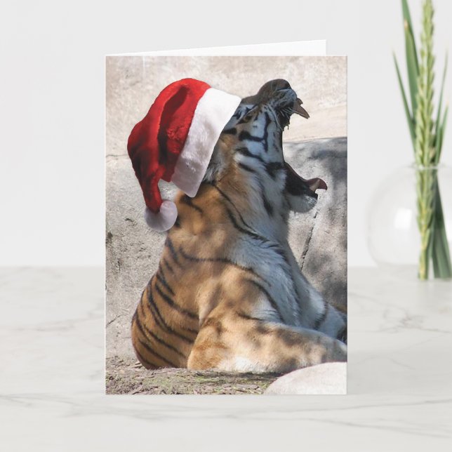 Tarjeta Festiva Navidades Bengal Tiger (Anverso)
