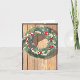 Tarjeta Festiva Navidades Berry Wreath | Melaza Rustica Merry