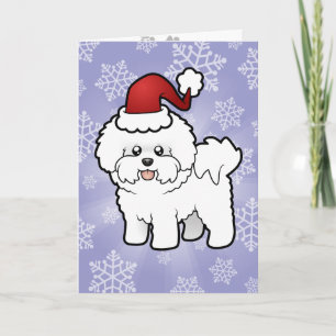 Tarjeta Festiva Navidades Bichon Frise
