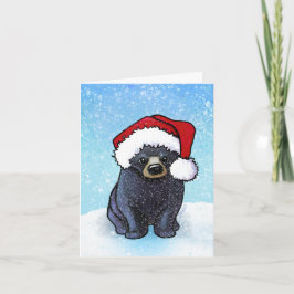 Tarjeta Festiva Navidades Black Bear Cub
