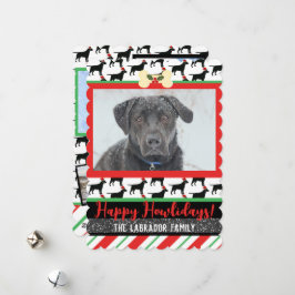 Tarjeta Festiva Navidades Black Lab Dog Añadir tu foto
