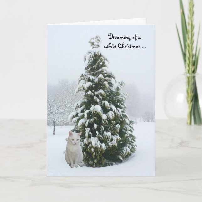 Tarjeta Festiva Navidades blancos (Anverso)