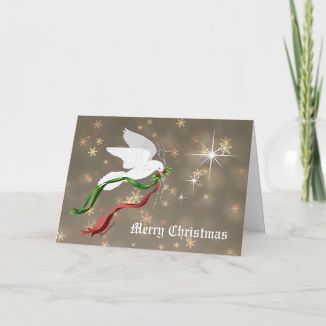 Tarjeta Festiva Navidades blancos (Anverso)