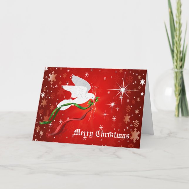 Tarjeta Festiva Navidades blancos (Anverso)