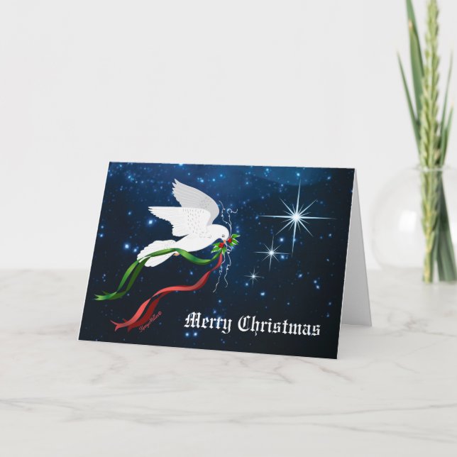 Tarjeta Festiva Navidades blancos (Anverso)