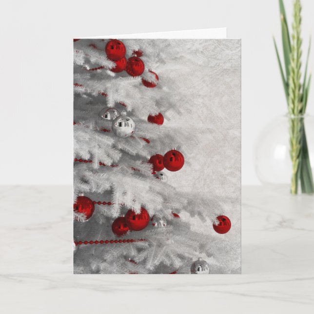 Tarjeta Festiva Navidades blancos (Anverso)