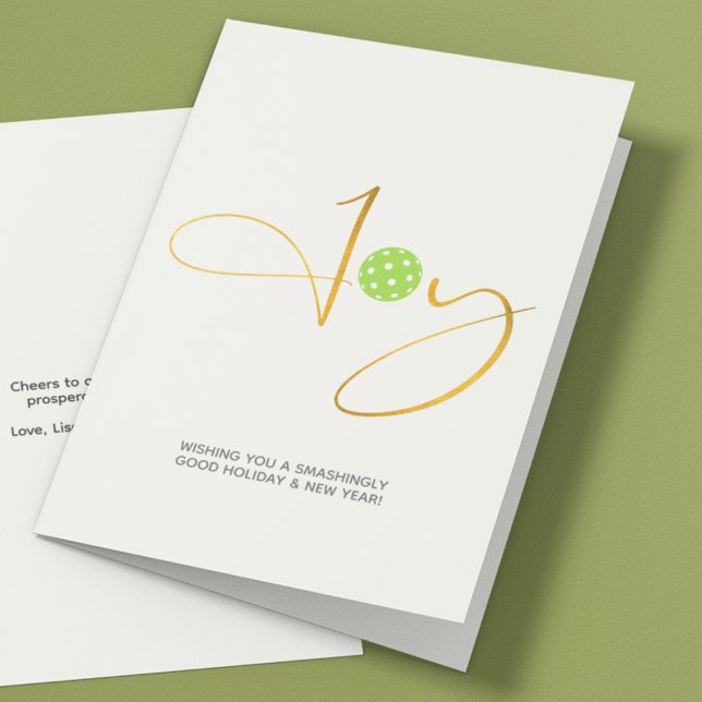 Tarjeta Festiva Navidades blancos "Alegría" de la pelota de moda (Subido por el creador)