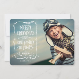 Tarjeta Festiva Navidades blancos caprichosos saludándoles