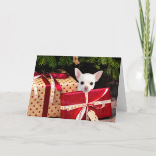 Tarjeta Festiva Navidades blancos de Chihuahua
