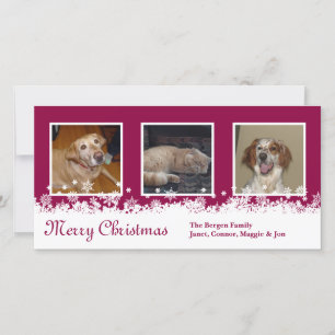 Tarjeta Festiva Navidades blancos de copo de nieve personalizado d