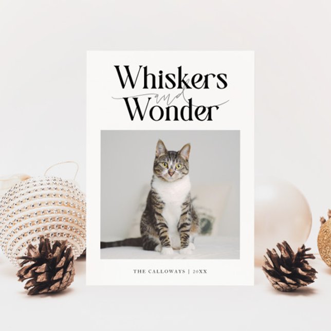 Tarjeta Festiva Navidades blancos de fotos de gatos sacudidos y br (Subido por el creador)