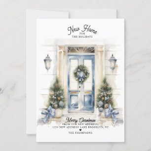 Tarjeta Festiva Navidades blancos de invierno dan vuelta a casa