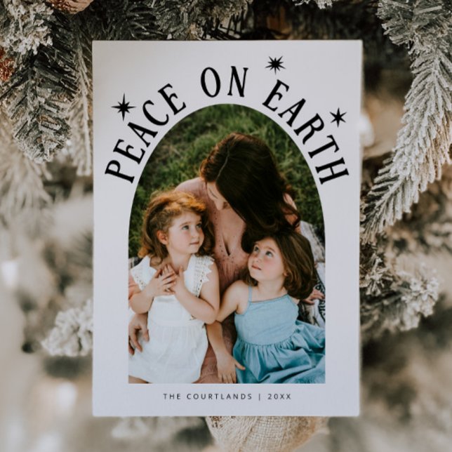Tarjeta Festiva Navidades blancos de la foto de Peace On Earth Arc (Subido por el creador)