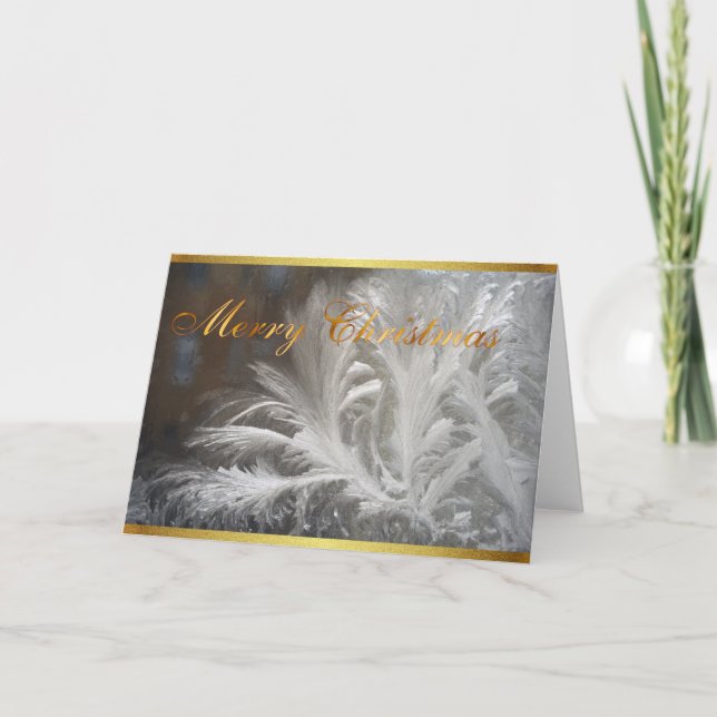 Tarjeta Festiva Navidades blancos elegantes (Anverso)