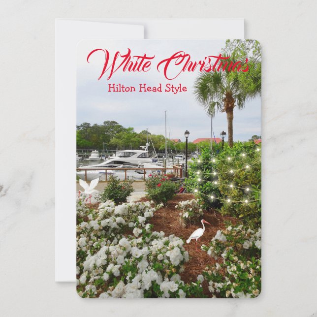 Tarjeta Festiva Navidades blancos Hilton Head Style! Carolina del  (Anverso)