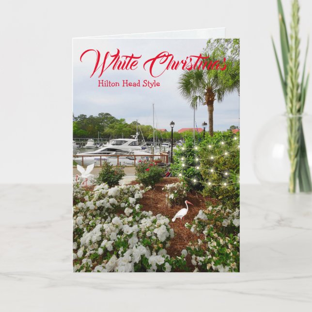Tarjeta Festiva Navidades blancos Hilton Head Style! Carolina del  (Anverso)